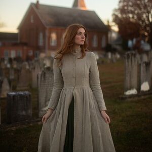 Sondeflor Victorian Linen Maxi Coat